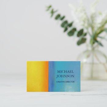 personalized blue yellow abstract art business card