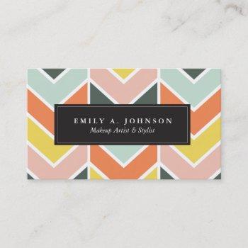 personalized | cheerful chevron by origami prints business card