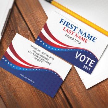 personalized election campaign business card