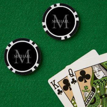 personalized monogram and name poker chips