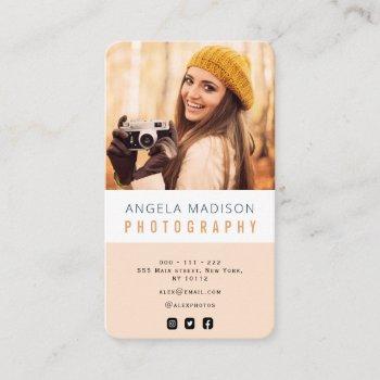 personalized photo trendy photographer business card