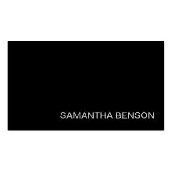 Small Personalized Simple Modern Black Professional Business Card Front View