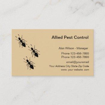 pest control exterminating services business card