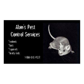 Small Pest Control: Mouse In Pencil: Business Business Card Front View