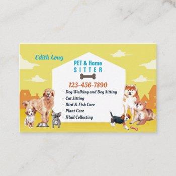 pet and home sitting service business card