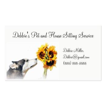 Small Pet And House Sitting Business Cards Front View
