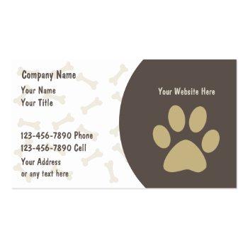 Small Pet Care Business Cards New Front View