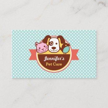 pet care pet food shop business card