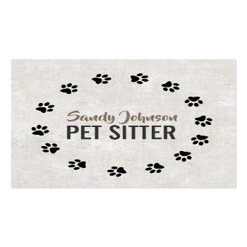 Small Pet Dog Sitter Sitting Services Business Square Business Card Front View