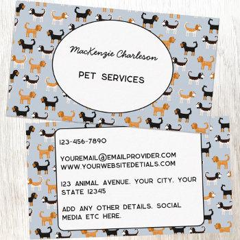 Small Pet Services Cavalier King Charles Spaniel Business Card Front View