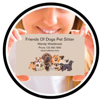 pet sitter business cards dogs theme