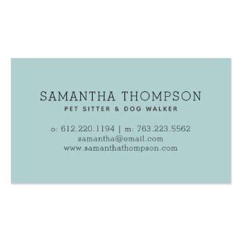 Small Pet Sitter Cute Watercolor Dog Business Card Back View