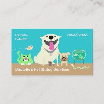 pet sitters business card-green business card