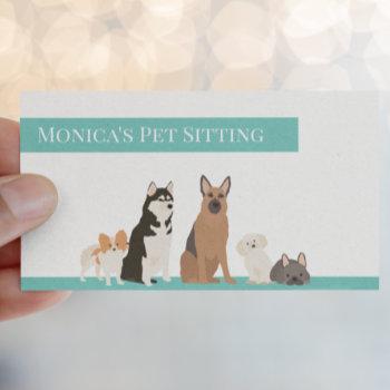 pet sitting dogs training grooming daycare business card