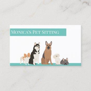 pet sitting dogs training grooming daycare business card