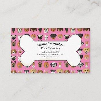 pet sitting, grooming and services business card