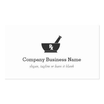 Small Pharmacy Pharmacist Logo - Modern Black Silver Business Card Back View