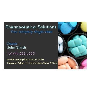 Small Pharmacy Pharmacist Medication List Business Card Front View