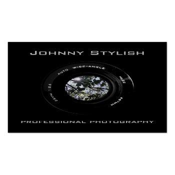 Small Photo Camera Lens Artistic Cover Square Business Card Front View