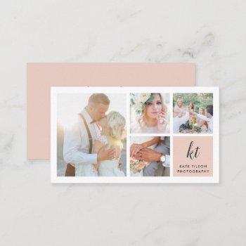photo collage & calligraphy monogram photographer business card