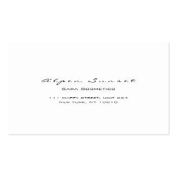 Small Photo Event Planner Blogger White Framed Modern Square Business Card Back View
