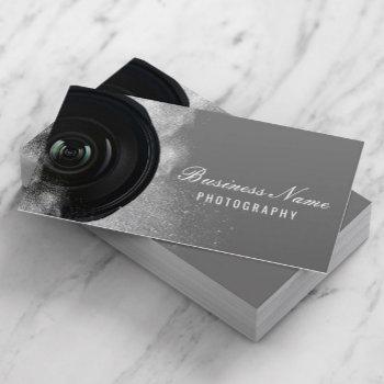 photographer camera dark gray photography business card