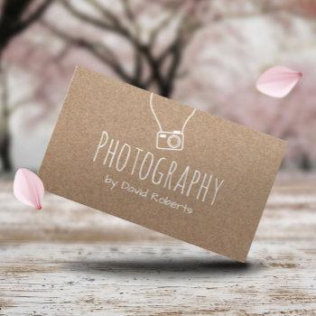 photography photographer camera rustic kraft business card