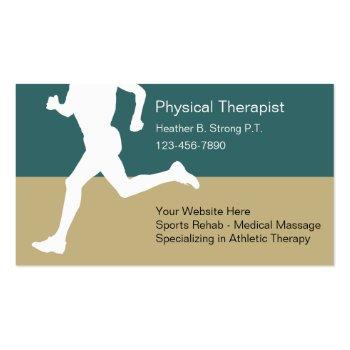 Small Physical Therapist Business Cards Front View