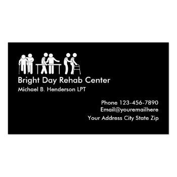 Small Physical Therapist Rehab Business Card Front View