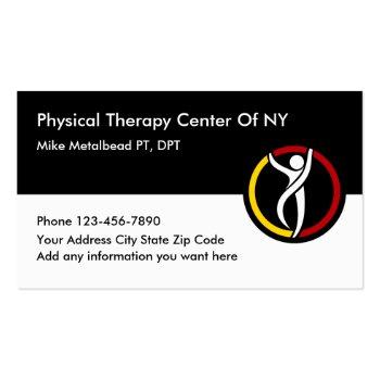 Small Physical Therapy Clinic And Therapist Business Card Front View