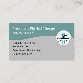 physical therapy modern business card