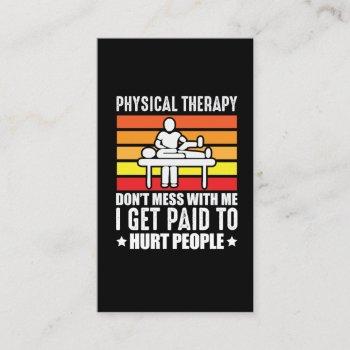 physical therapy pt physio massage assistant business card