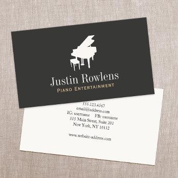 pianist piano music teacher grand piano business card