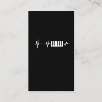 Small Piano Heartbeat Keyboard Player Musician Pianist Business Card Front View