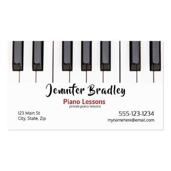 Small Piano Lesson Business Business Card Magnet Front View
