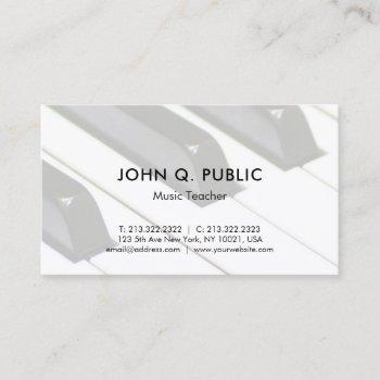 piano music teacher professional simple template business card