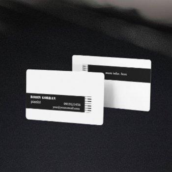 Small Piano-related Business Card Template Front View