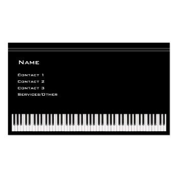Small Piano Teacher Business Card Front View