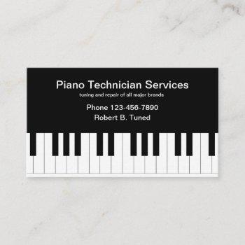 piano tuner and technician business card