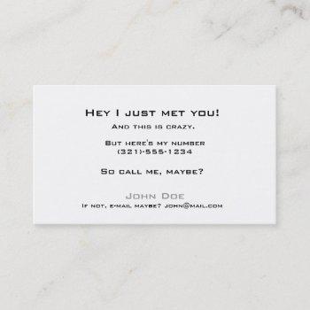 pick up line card-call me calling card