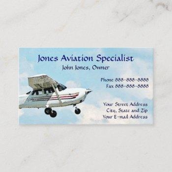 pilot aviation single engine plane business card