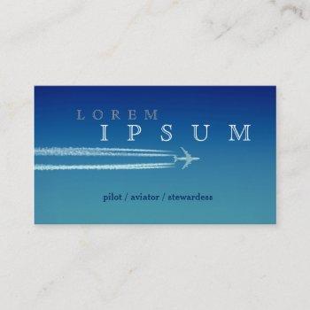pilot aviator stewardess plane sky fly air post business card