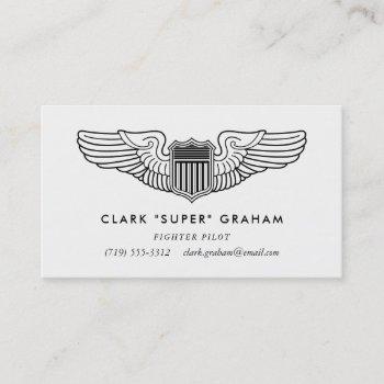 pilot wings professional aviator business card