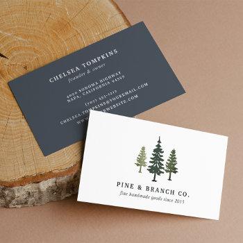 pine tree logo business card