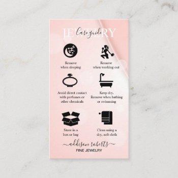 pink aesthetic jewelry care  business card