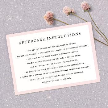  pink aftercare instructions  business card