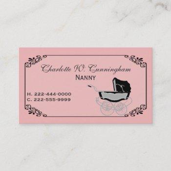 pink and black nanny custom business card