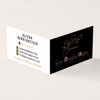 pink and gold lips - lipsense business card