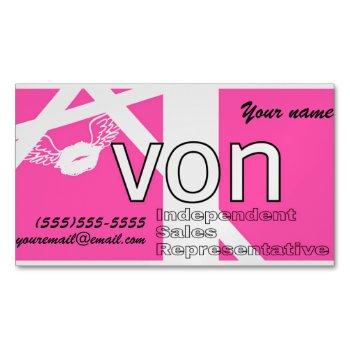 pink avon personalized magnetic business card