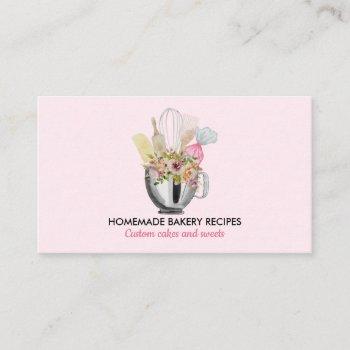 pink bakery food cooker personal chef catering business card